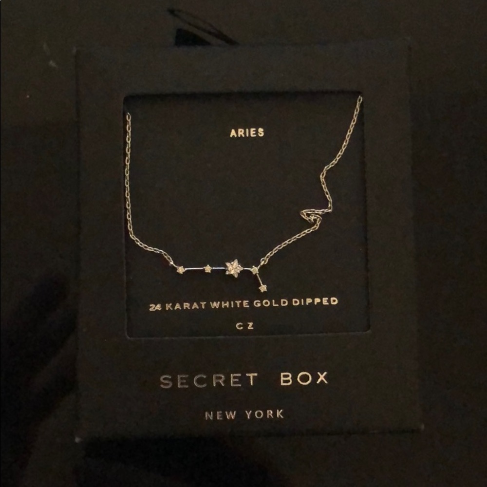 24 karat white dipped aries necklace